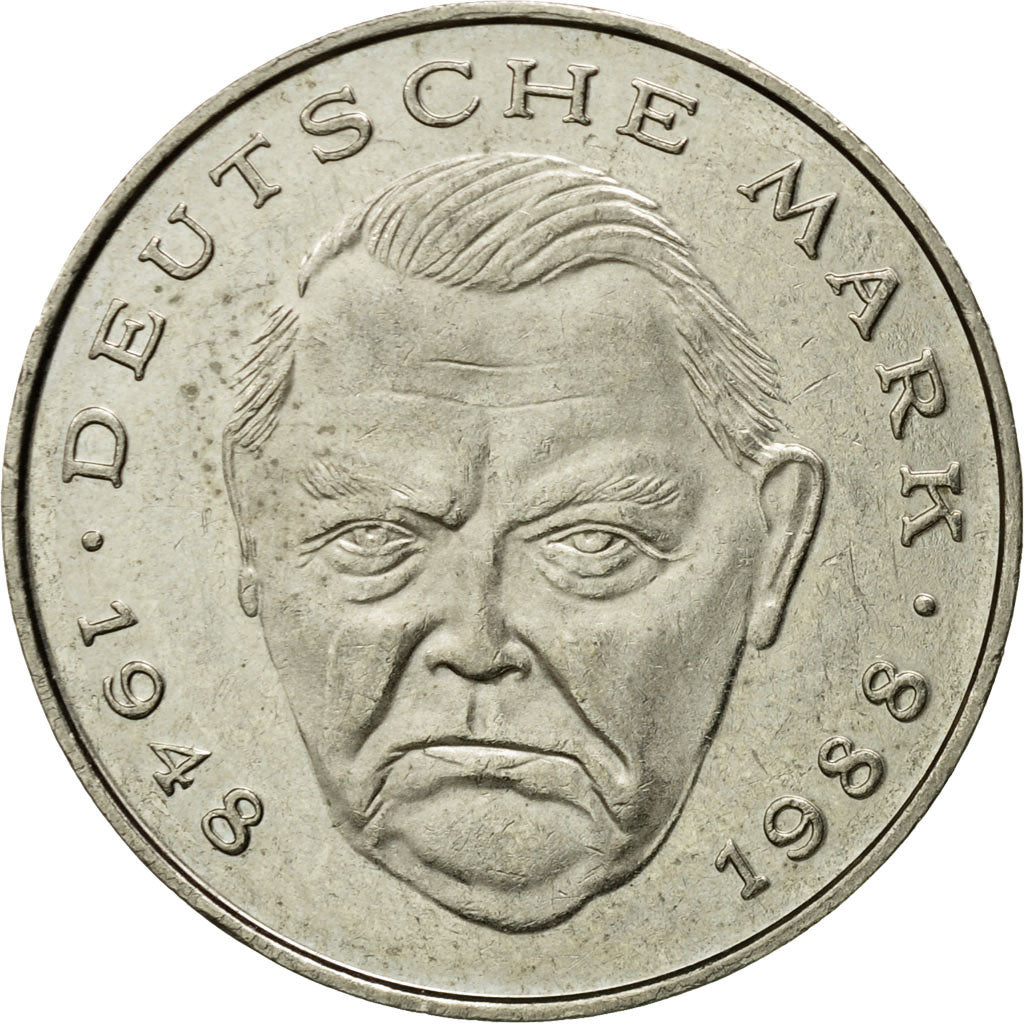 Coin, GERMANY - FEDERAL REPUBLIC, 2 Mark, 1990, Hamburg, EF(40-45)