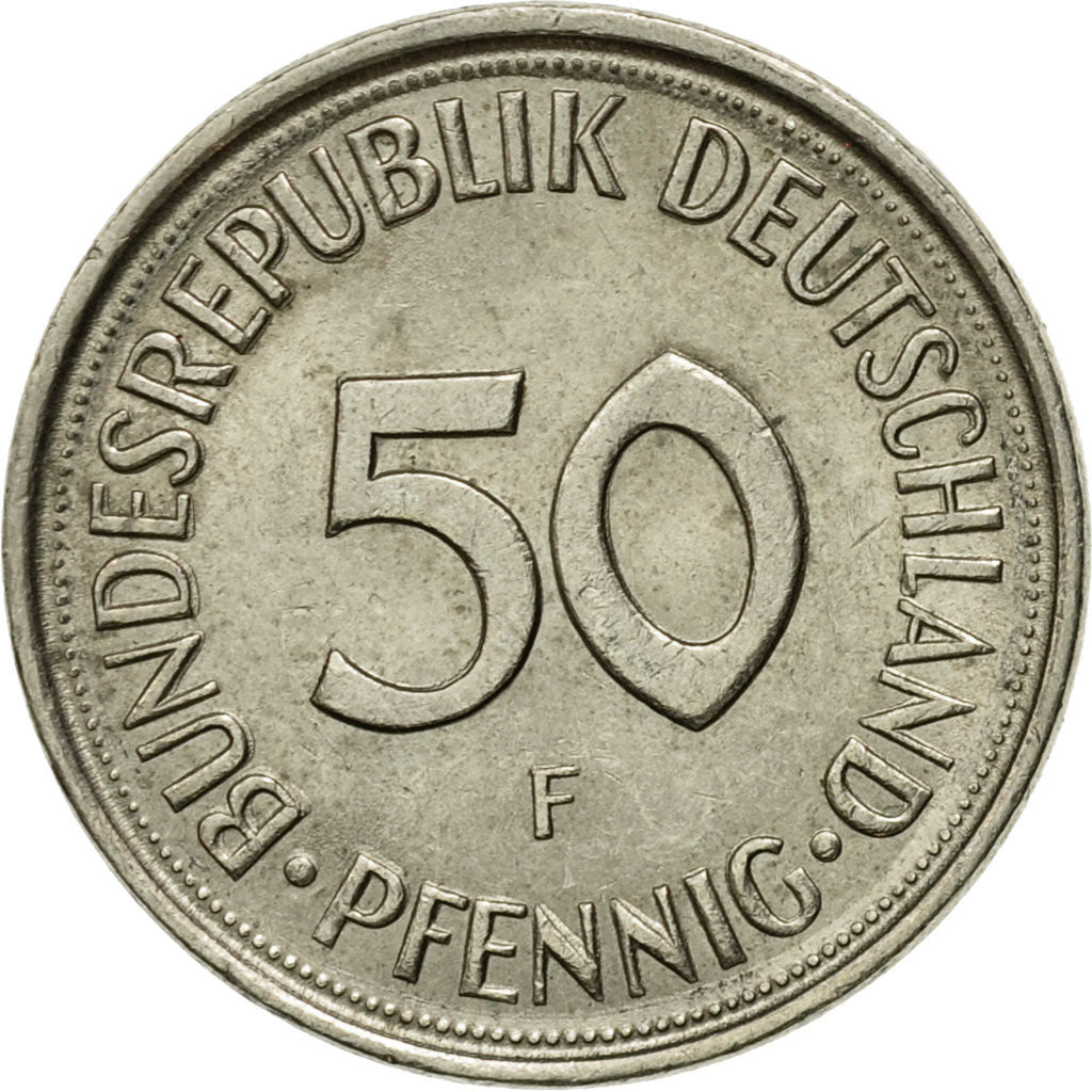 Moneta, Niemcy - RFN, 50 Pfennig, 1982, Stuttgart, EF(40-45), Miedź-Nikiel