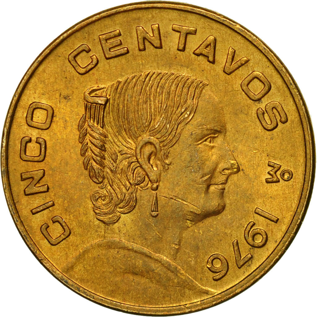 Moneta, Messico, 5 Centavos, 1976, Mexico City, BB, Ottone, KM:427