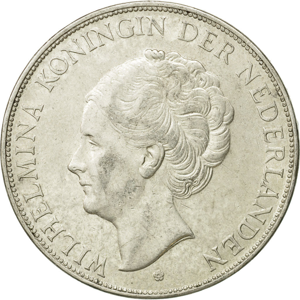 Coin, Netherlands, Wilhelmina I, 2-1/2 Gulden, 1938, EF(40-45), Silver, KM:165
