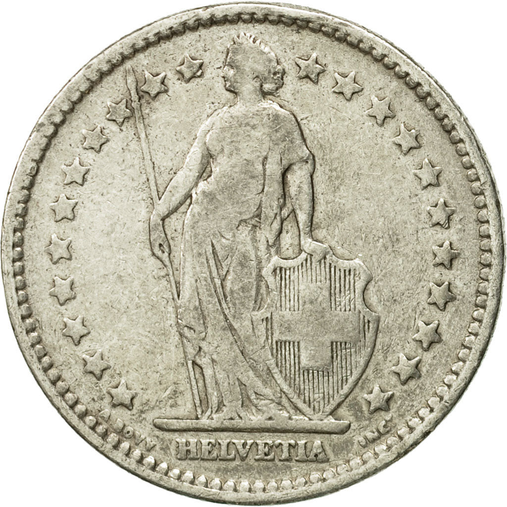Coin, Switzerland, 2 Francs, 1908, Bern, EF(40-45), Silver, KM:21