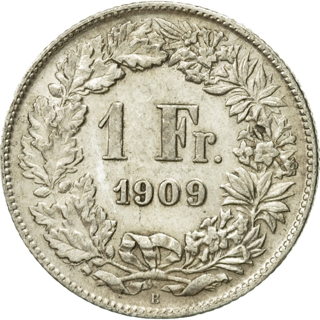 Coin, Switzerland, Franc, 1909, Bern, VF(30-35), Silver, KM:24