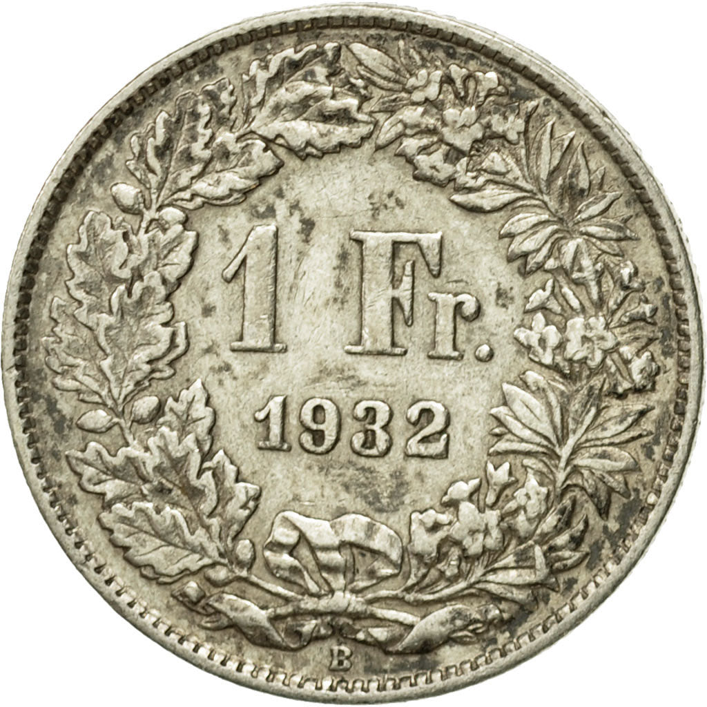 Coin, Switzerland, Franc, 1932, Bern, VF(20-25), Silver, KM:24