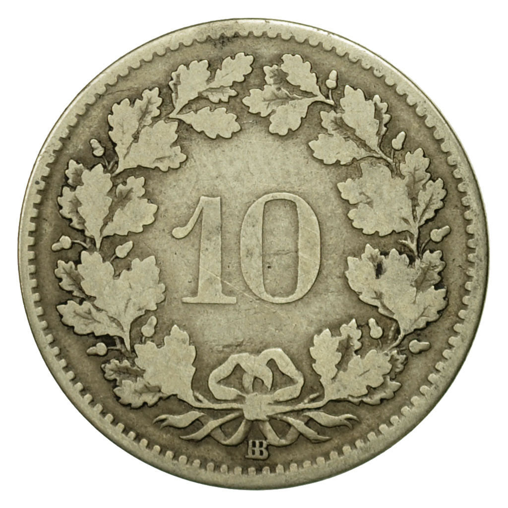 Moneda, Suiza, 10 Rappen, 1850, Strasbourg, BC+, Vellón, KM:6