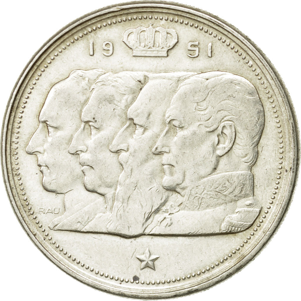 Coin, Belgium, 100 Francs, 100 Frank, 1951, EF(40-45), Silver, KM:139.1