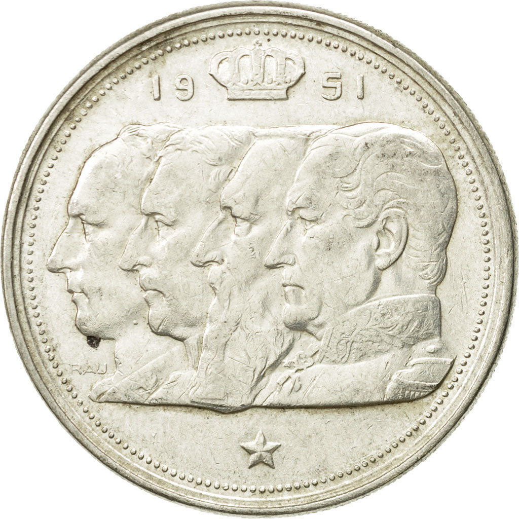 Coin, Belgium, 100 Francs, 100 Frank, 1951, VF(30-35), Silver, KM:139.1