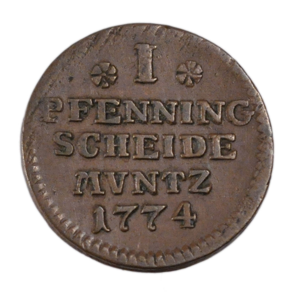 GERMAN STATES, Pfennig, 1774, KM #901.4, EF(40-45), Copper, 3.20