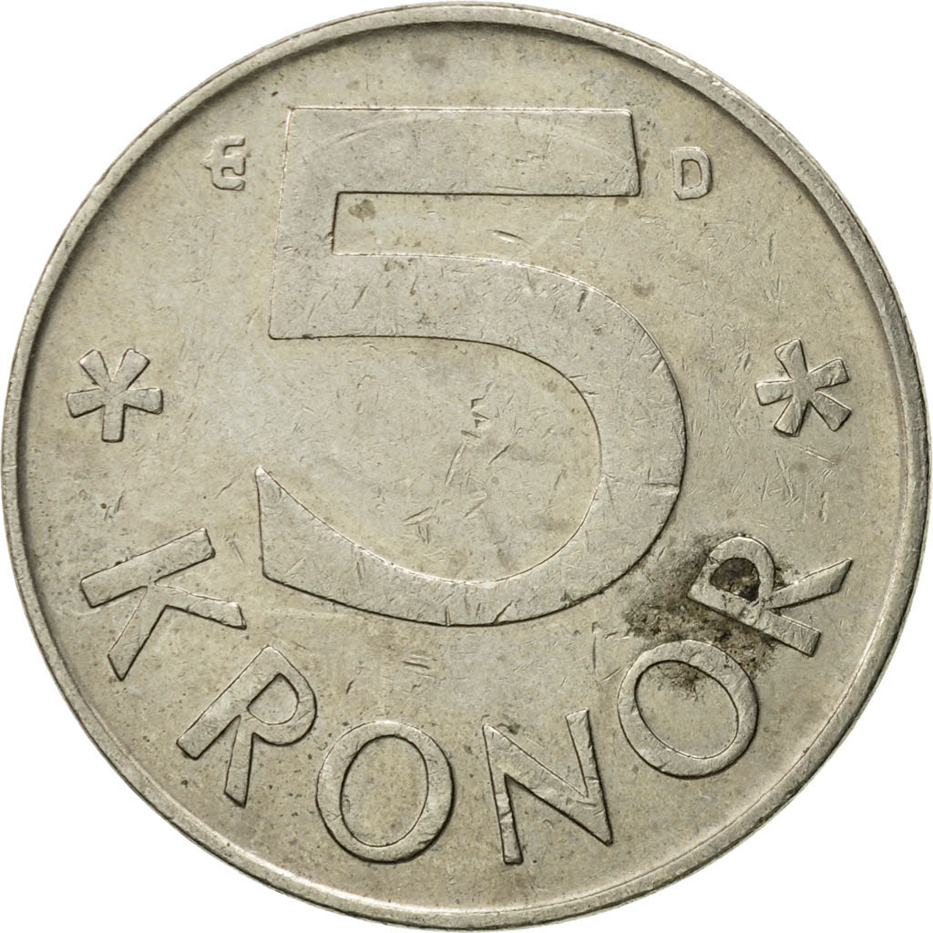 Monnaie, Suède, Carl XVI Gustaf, 5 Kronor, 1988, TB+, Copper-nickel, KM:853