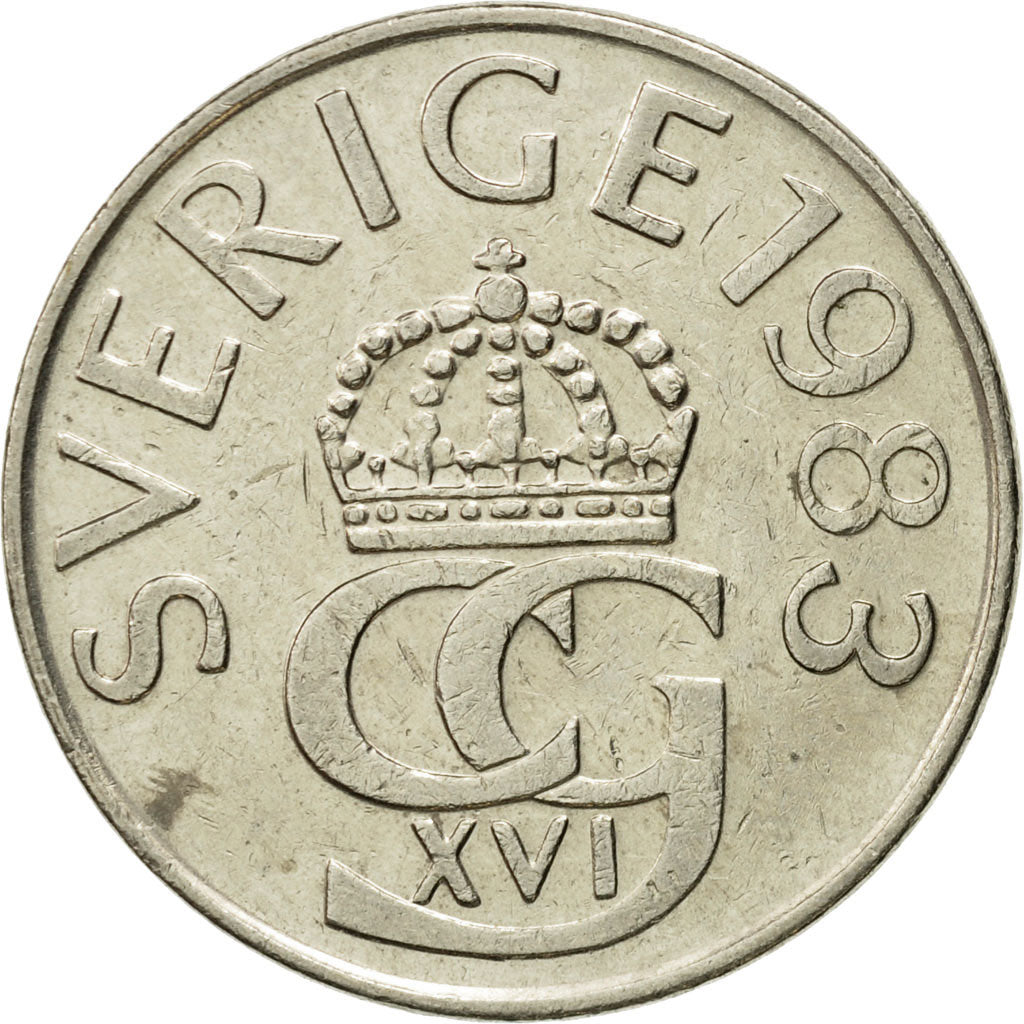 Monnaie, Suède, Carl XVI Gustaf, 5 Kronor, 1983, TB+, Copper-nickel, KM:853