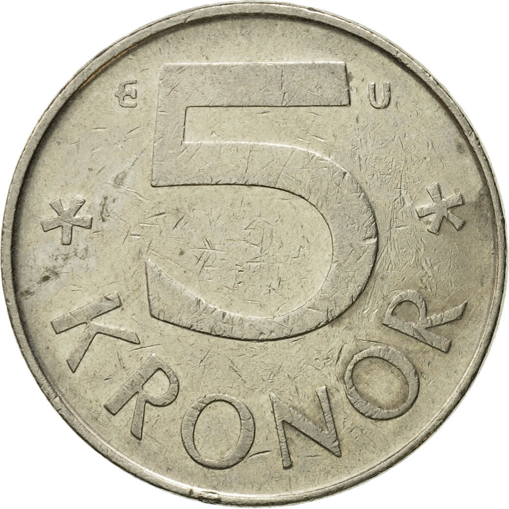 Monnaie, Suède, Carl XVI Gustaf, 5 Kronor, 1983, TB+, Copper-nickel, KM:853