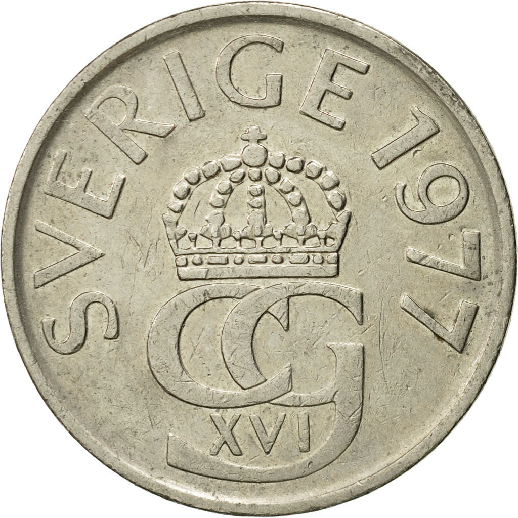 Coin, Sweden, Carl XVI Gustaf, 5 Kronor, 1977, VF(20-25), Copper-nickel, KM:853