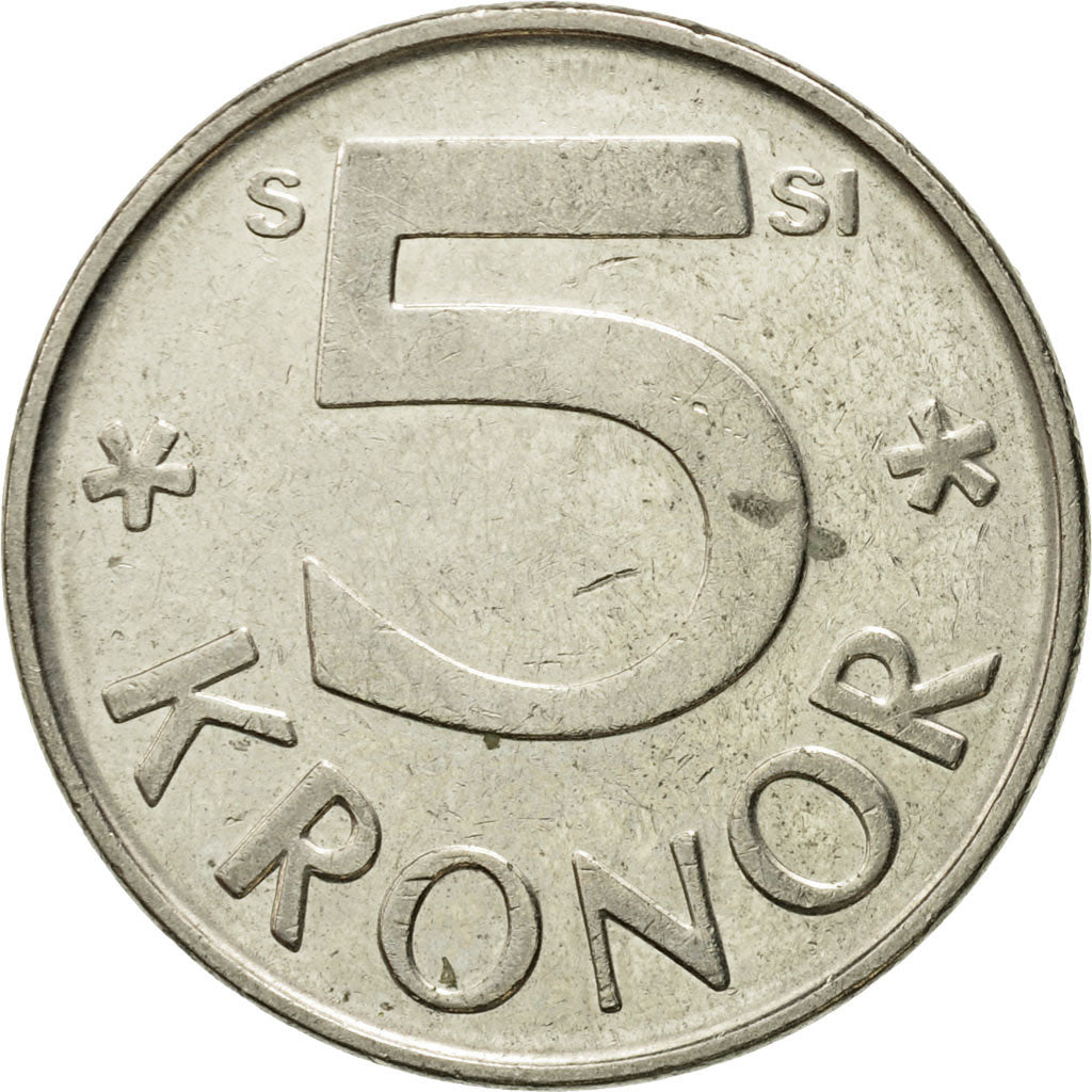 Coin, Sweden, Carl XVI Gustaf, 5 Kronor, 2008, EF(40-45), Copper-Nickel Clad