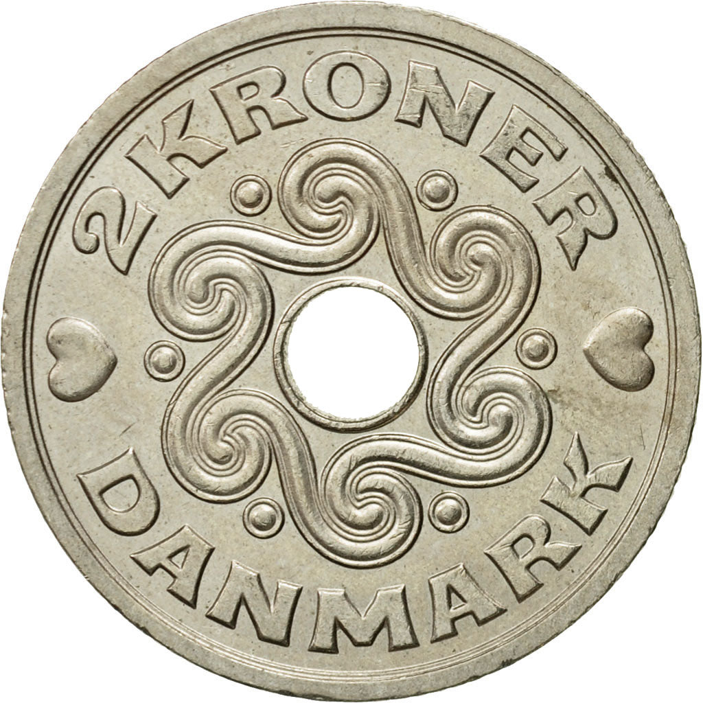 Münze, Dänemark, Margrethe II, 2 Kroner, 1993, Copenhagen, SS, Copper-nickel