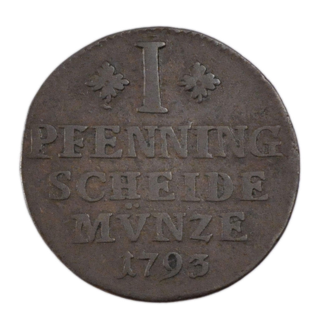 GERMAN STATES, Pfennig, 1793, KM #995, VF(30-35), Copper, 2.40