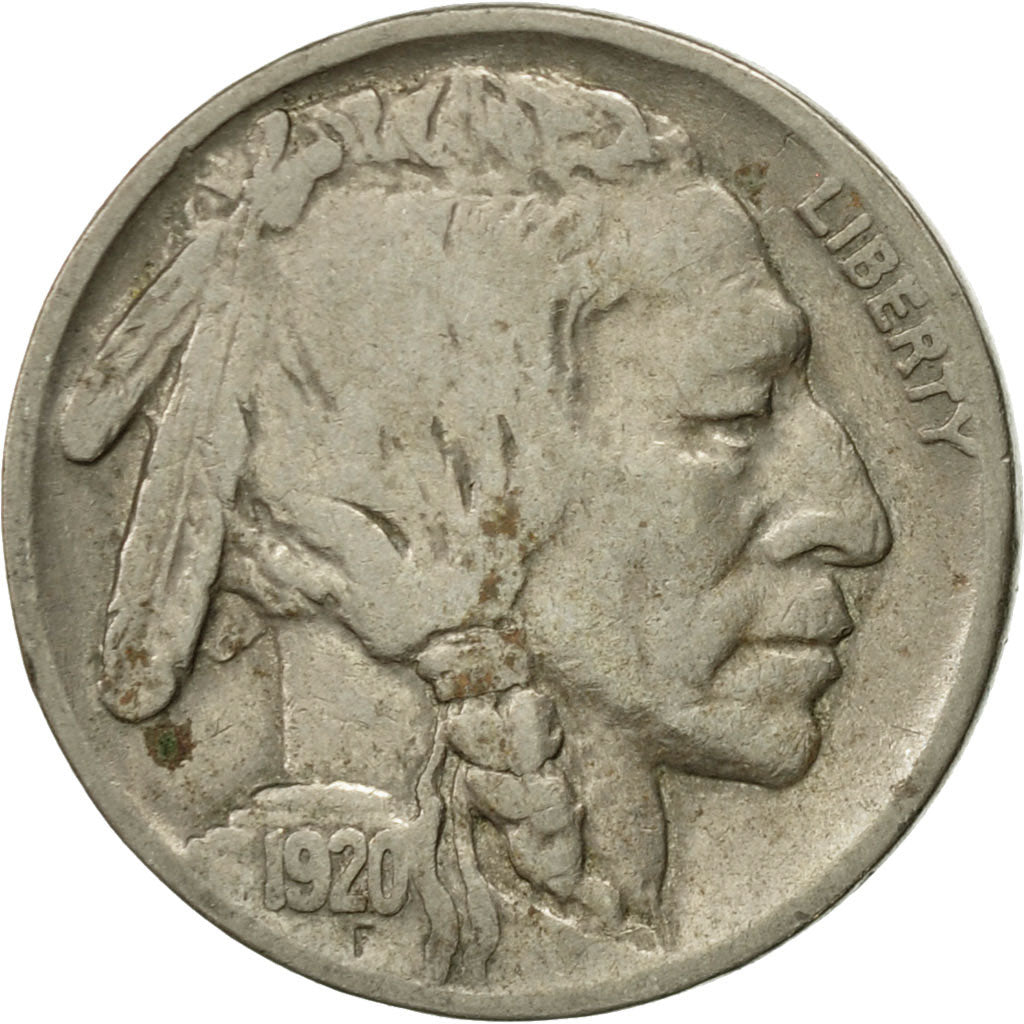 Monnaie, États-Unis, Buffalo Nickel, 5 Cents, 1920, U.S. Mint, Philadelphie