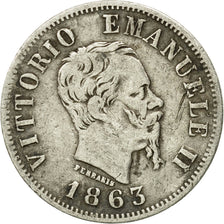 Moneta, Italia, Vittorio Emanuele II, 50 Centesimi, 1863, Torino, MB+, Argento