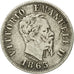 Moneda, Italia, Vittorio Emanuele II, 50 Centesimi, 1863, Torino, BC+, Plata