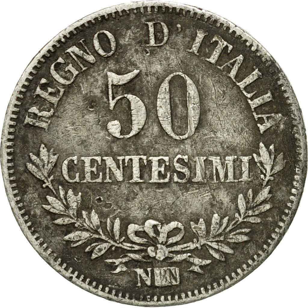 Coin, Italy, Vittorio Emanuele II, 50 Centesimi, 1863, Naples, VF(30-35)