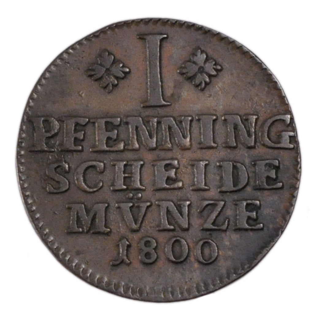 GERMAN STATES, Pfennig, 1800, KM #995, VF(30-35), Copper, 2.30