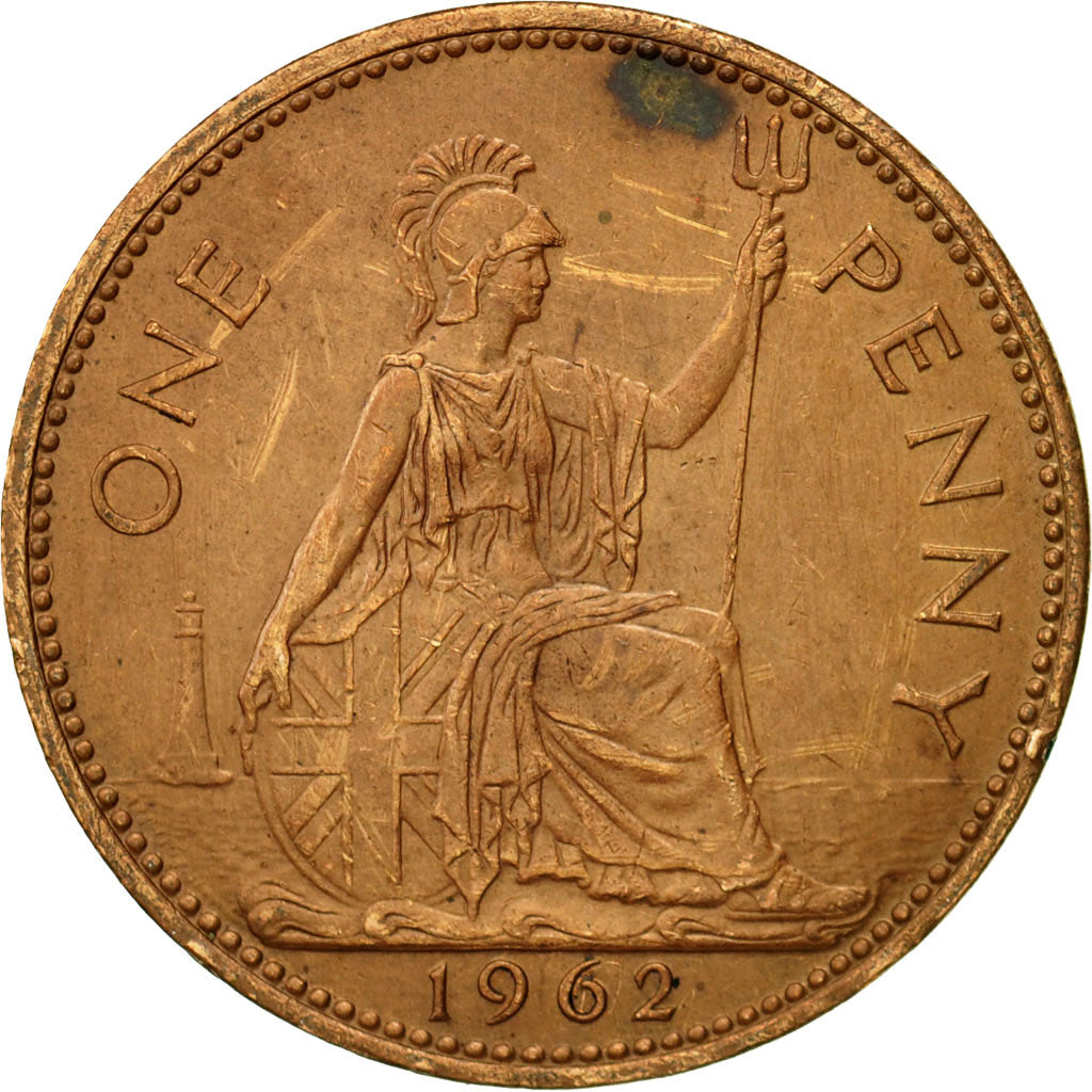Monnaie, Grande-Bretagne, Elizabeth II, Penny, 1962, TB+, Bronze, KM:897