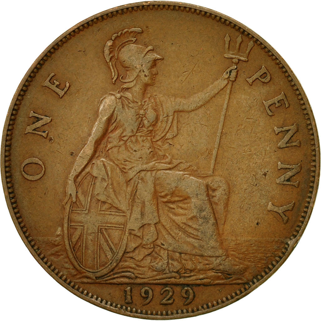 Coin, Great Britain, George V, Penny, 1929, EF(40-45), Bronze, KM:838