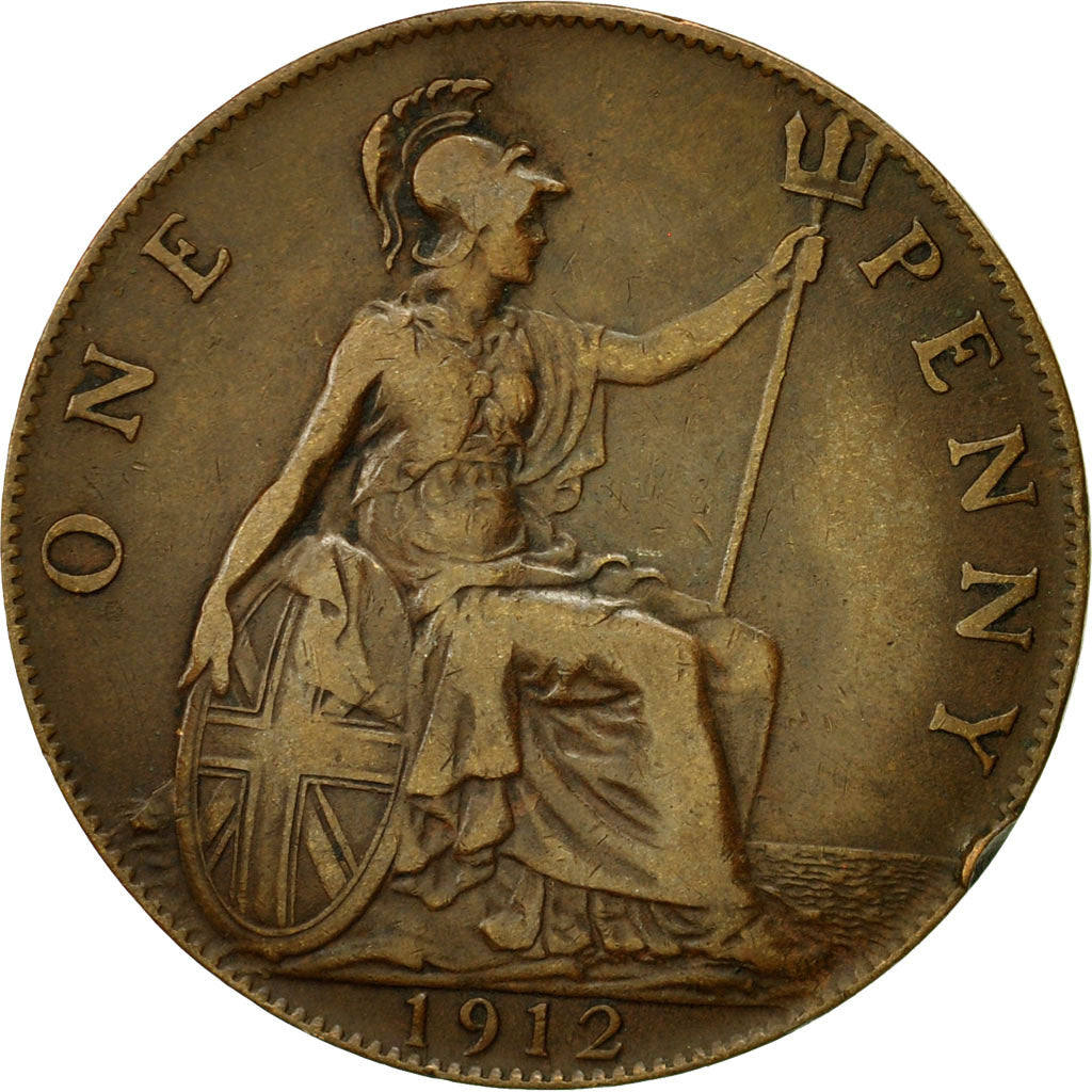 Coin, Great Britain, George V, Penny, 1912, VF(30-35), Bronze, KM:810