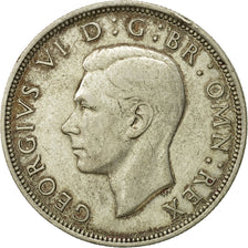 Moneda, Gran Bretaña, George VI, 1/2 Crown, 1943, BC+, Plata, KM:856