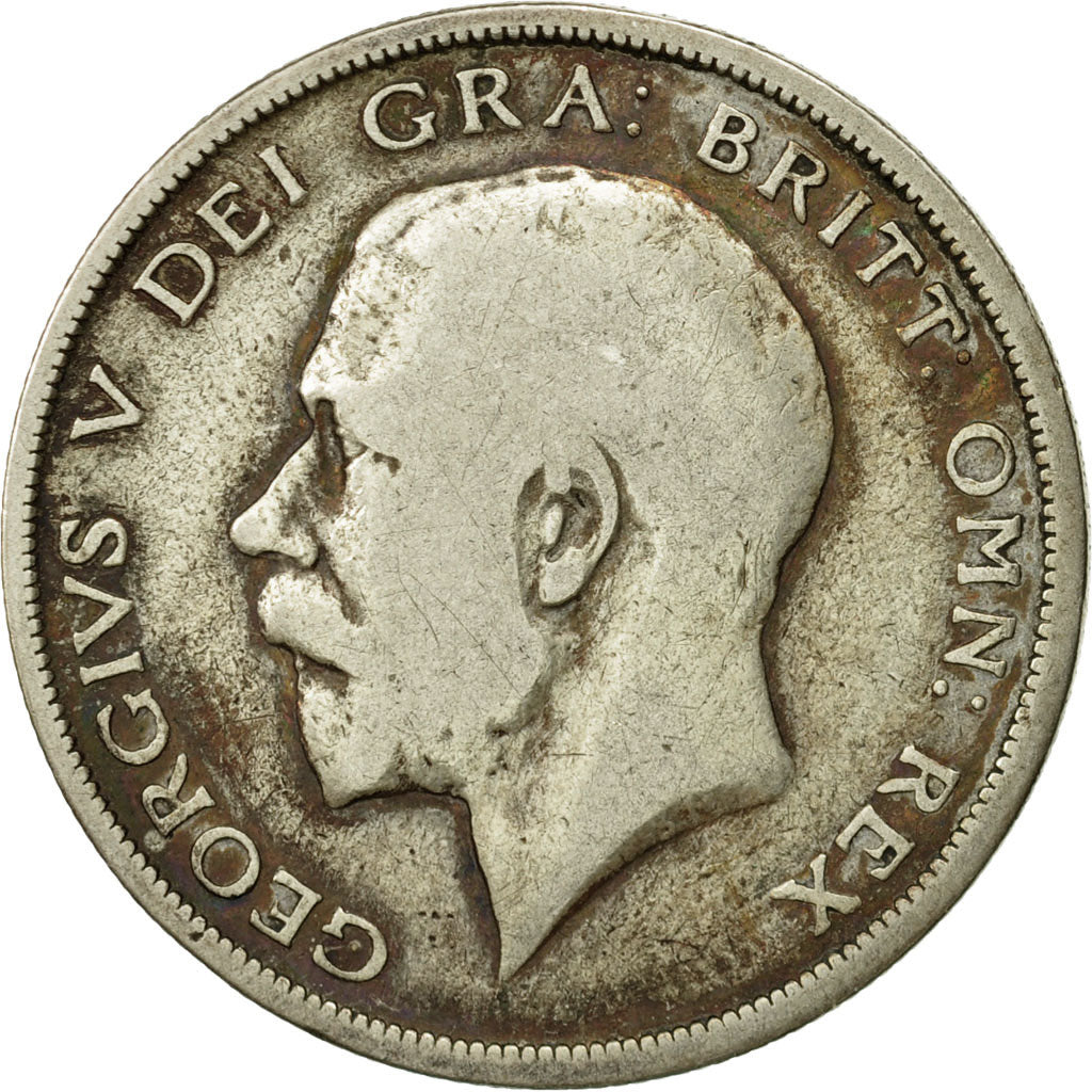 Coin, Great Britain, George V, 1/2 Crown, 1920, VF(20-25), Silver, KM:818.1a