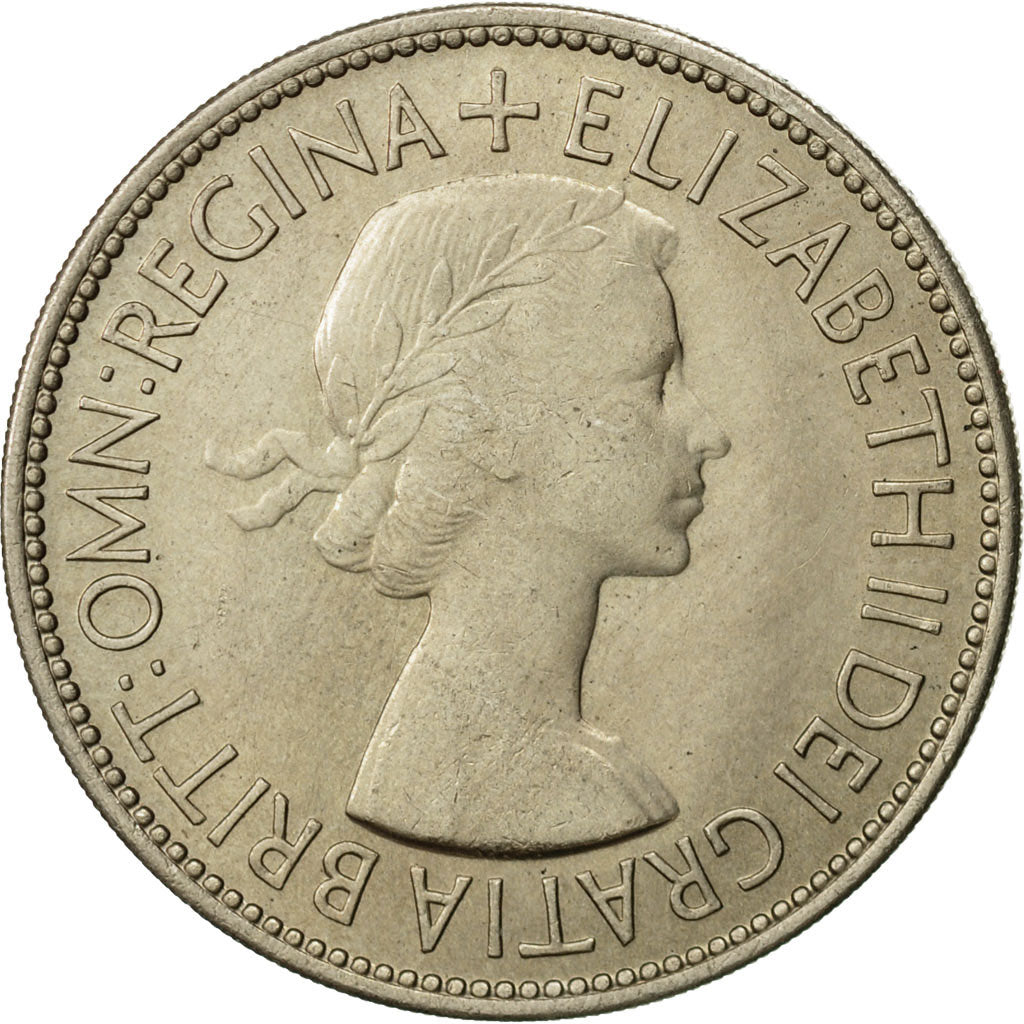 Coin, Great Britain, Elizabeth II, 1/2 Crown, 1953, EF(40-45), Copper-nickel