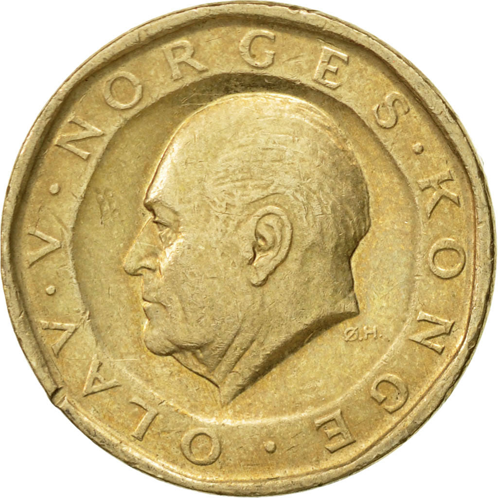 Münze, Norwegen, Olav V, 10 Kroner, 1989, SS, Nickel-brass, KM:427