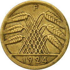 Coin, GERMANY, WEIMAR REPUBLIC, 50 Rentenpfennig, 1924, Stuttgart, EF(40-45)