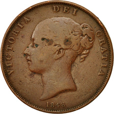 Coin, Great Britain, Victoria, Penny, 1848, EF(40-45), Copper, KM:739