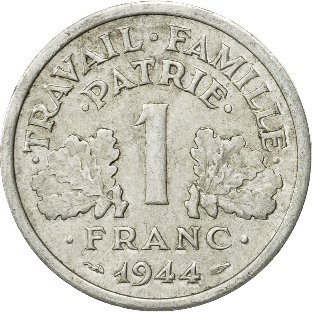 Coin, France, Bazor, Franc, 1944, Castelsarrasin, EF(40-45), Aluminum, KM:902.3