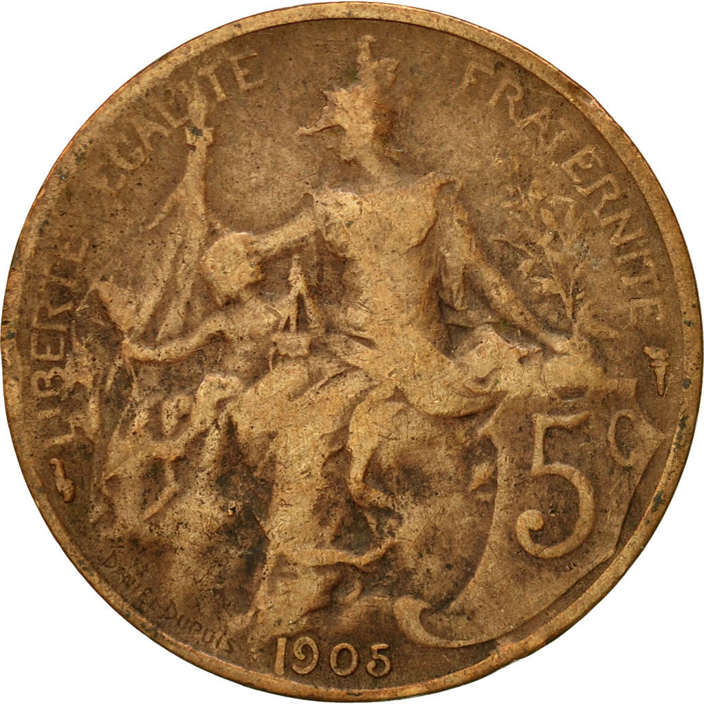 Coin, France, Dupuis, 5 Centimes, 1905, Paris, VF(20-25), Bronze, KM:842
