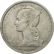 Coin, French West Africa, 2 Francs, 1948, Paris, EF(40-45), Aluminum, KM:4