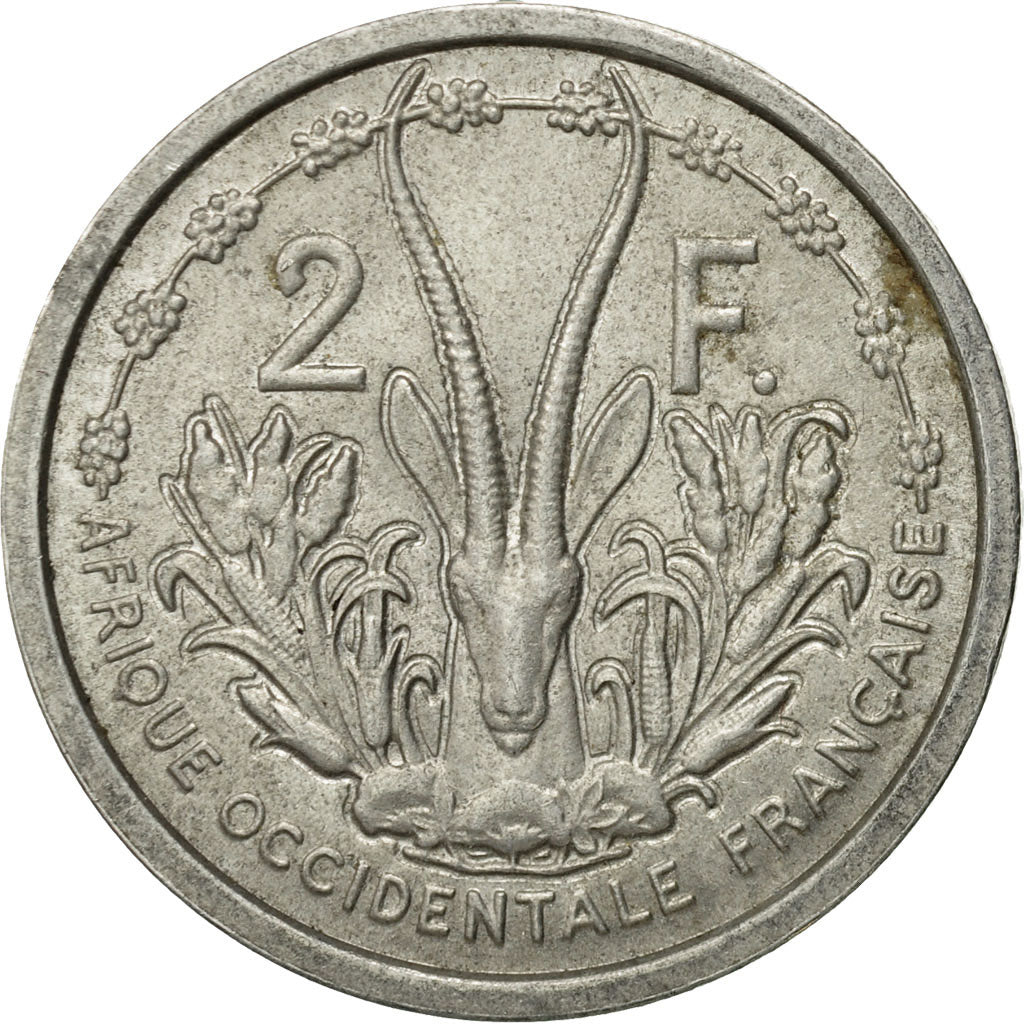 Coin, French West Africa, 2 Francs, 1948, Paris, EF(40-45), Aluminum, KM:4