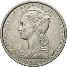 Moneda, África oriental francesa, 2 Francs, 1948, Paris, MBC, Aluminio, KM:4