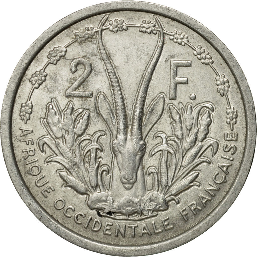 Moneda, África oriental francesa, 2 Francs, 1948, Paris, MBC, Aluminio, KM:4
