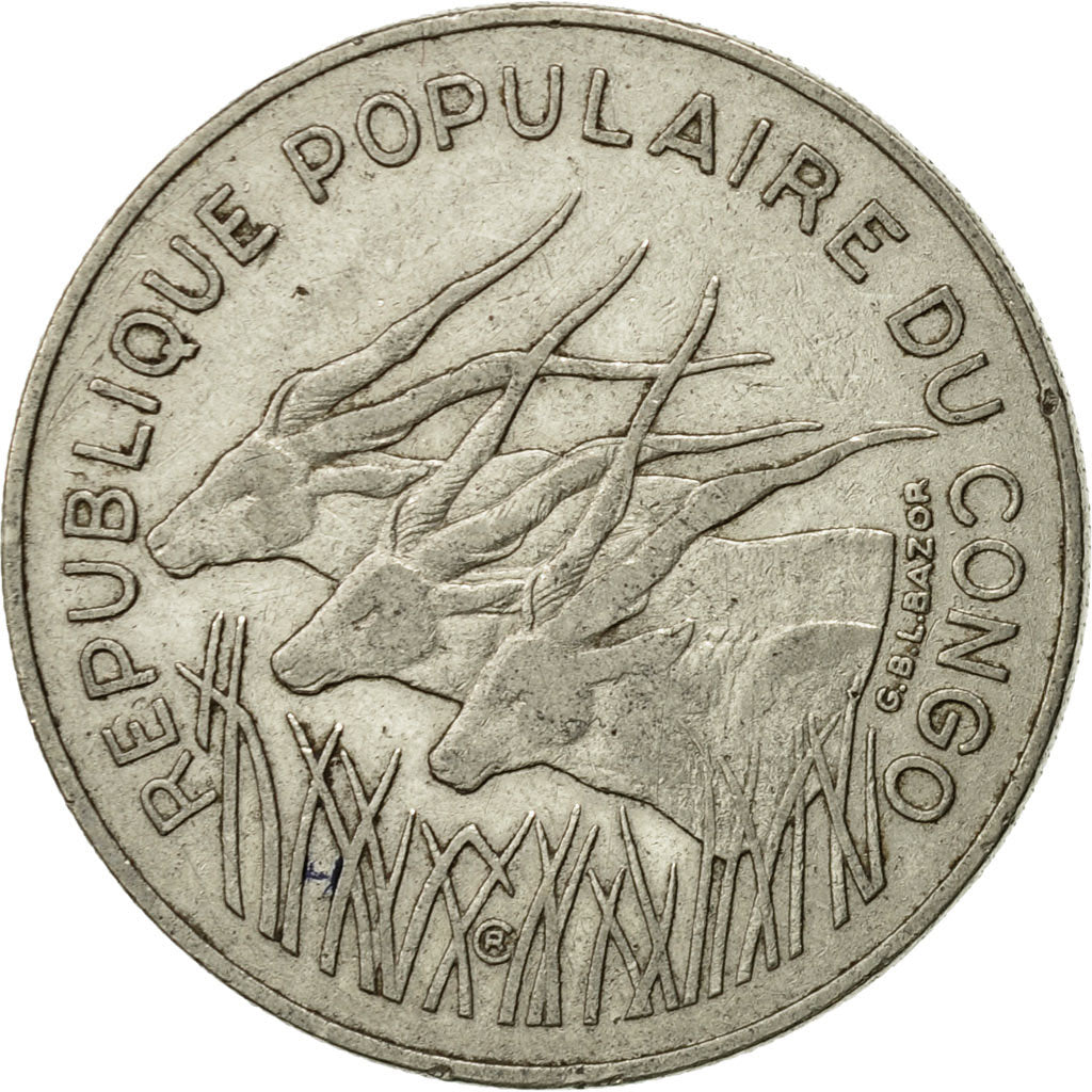 Coin, Congo Republic, 100 Francs, 1983, Paris, EF(40-45), Nickel, KM:2