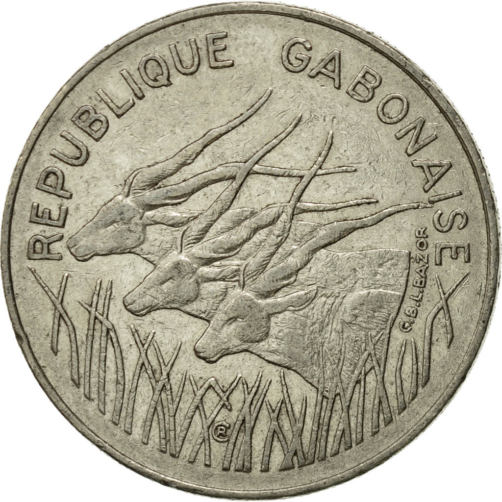 Coin, Gabon, 100 Francs, 1977, Paris, EF(40-45), Nickel, KM:13