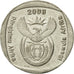 Moneta, Sudafrica, 2 Rand, 2003, Pretoria, BB, Rame placcato nichel, KM:335