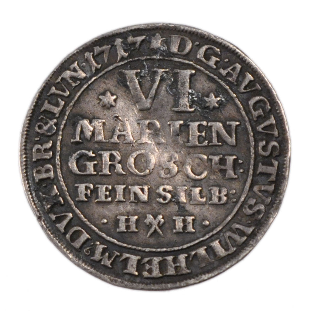 GERMAN STATES, 6 Mariengroschen, 1/6 Thaler, 1717, KM #753, EF(40-45), Silver,..