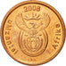 Coin, South Africa, 5 Cents, 2008, Pretoria, AU(55-58), Copper Plated Steel