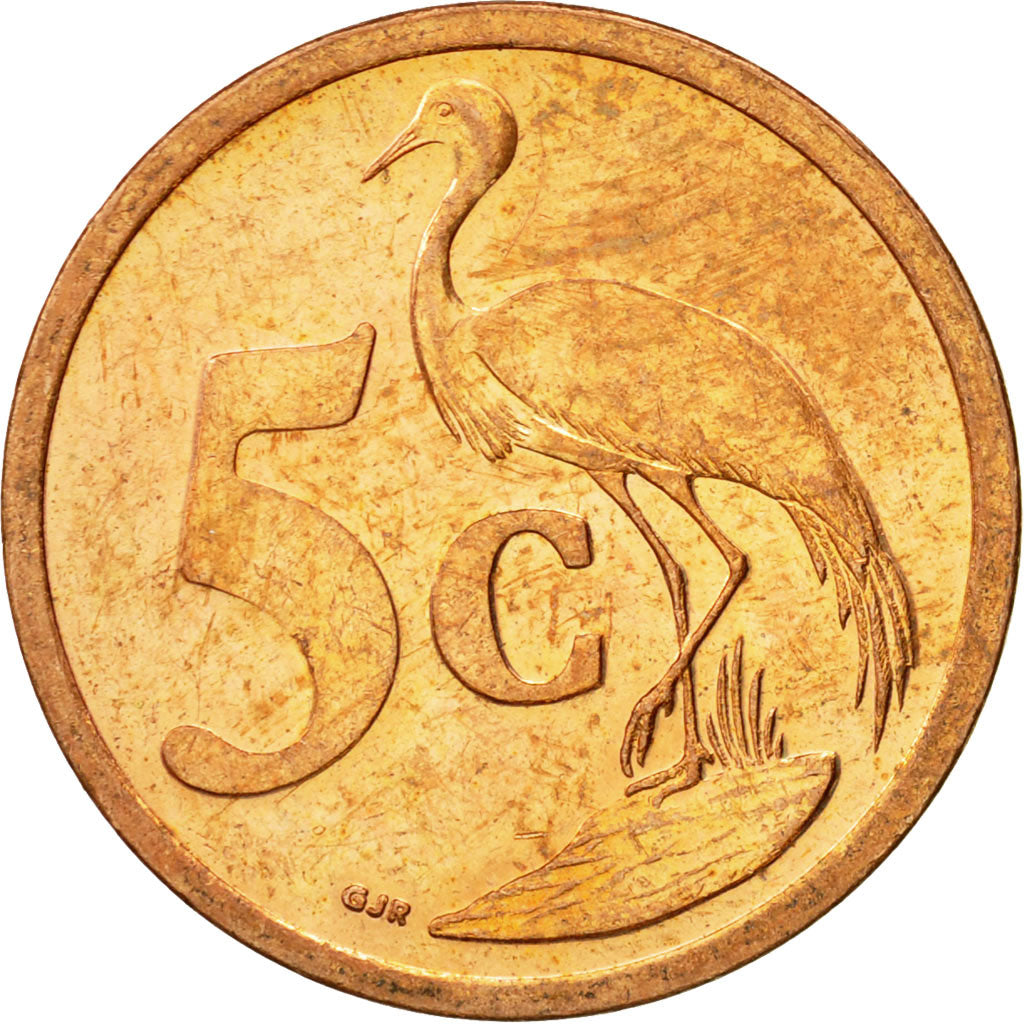 Coin, South Africa, 5 Cents, 2008, Pretoria, AU(55-58), Copper Plated Steel