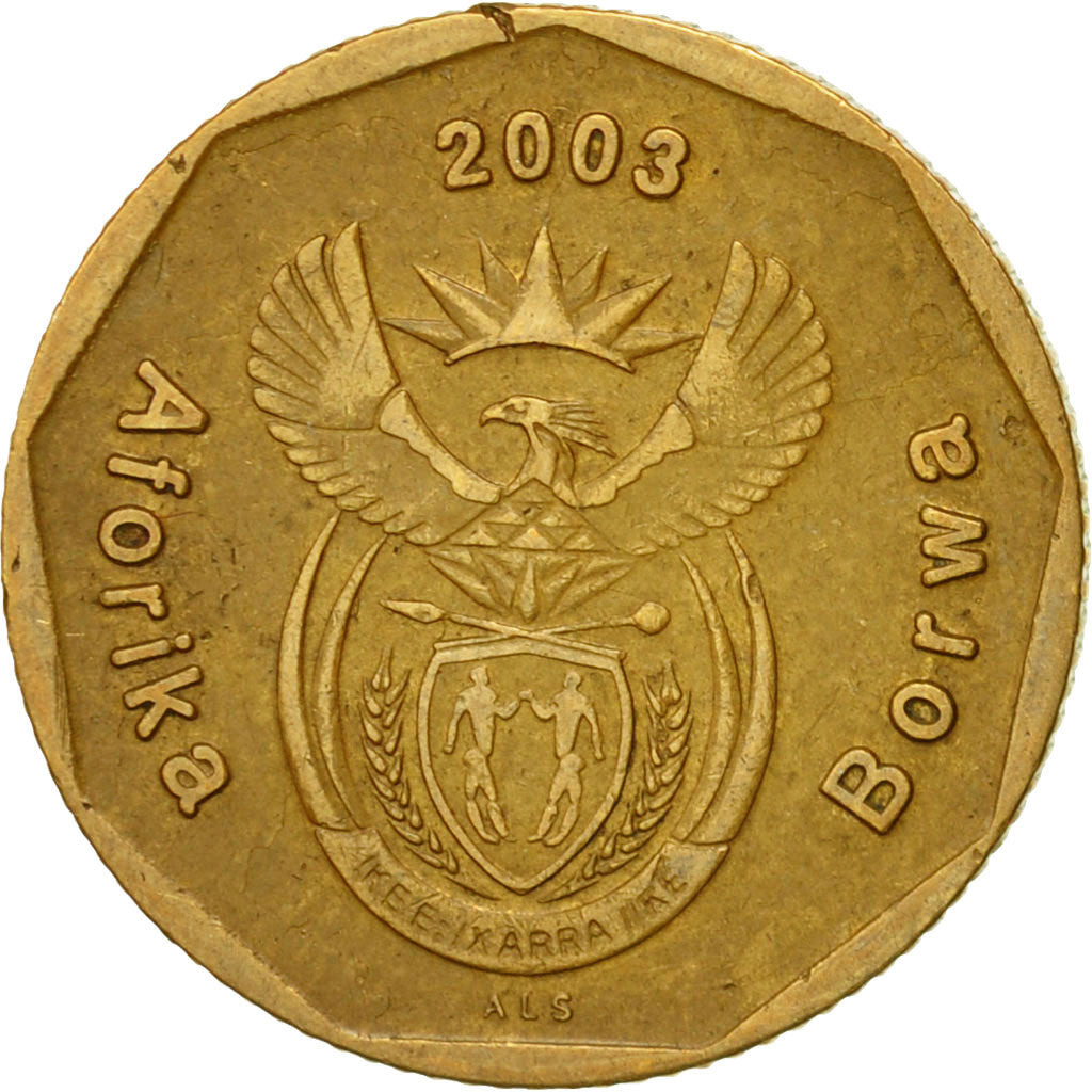 Münze, Südafrika, 20 Cents, 2003, Pretoria, SS, Bronze Plated Steel, KM:327