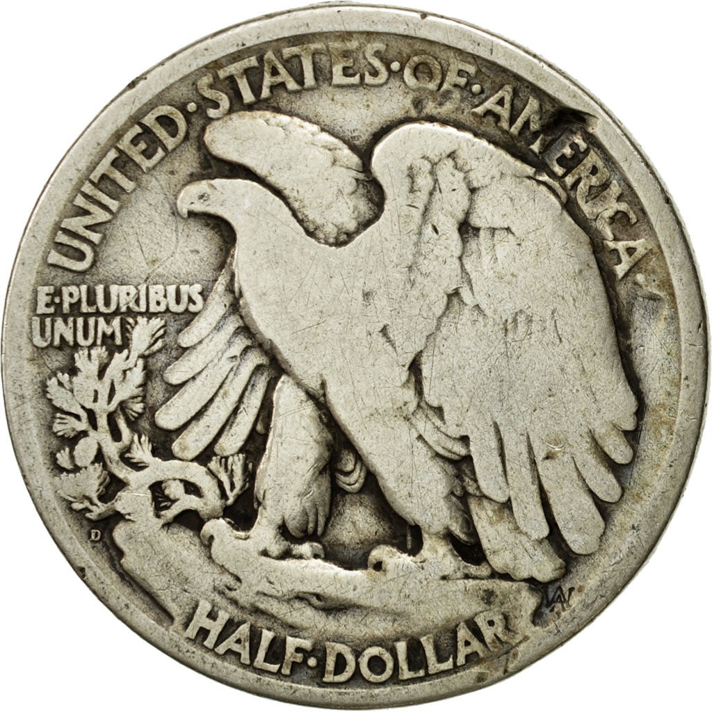 Coin, United States, Walking Liberty Half Dollar, Half Dollar, 1919, U.S. Mint