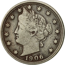 Coin, United States, Liberty Nickel, 5 Cents, 1906, U.S. Mint, Philadelphia