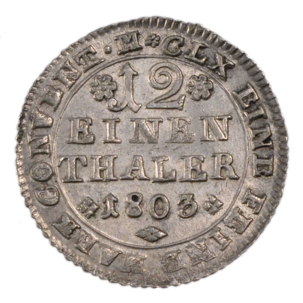 Germany, 1/12 Thaler, 1863, KM #1000, AU(50-53), Silver, 3.00