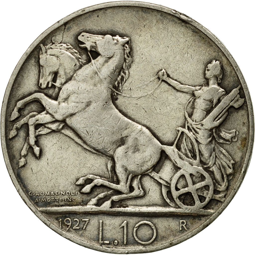 Monnaie, Italie, Vittorio Emanuele III, 10 Lire, 1927, Rome, TTB+, Argent