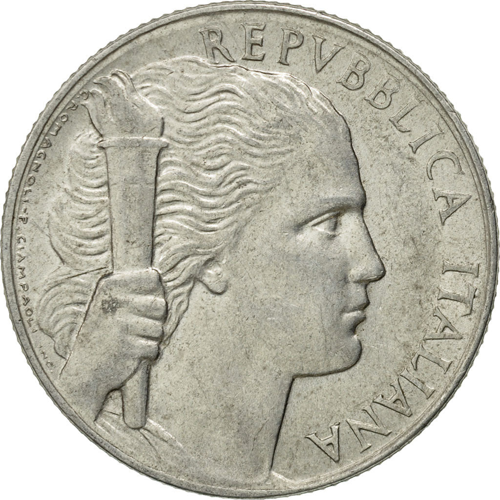Coin, Italy, 5 Lire, 1950, Rome, EF(40-45), Aluminum, KM:89